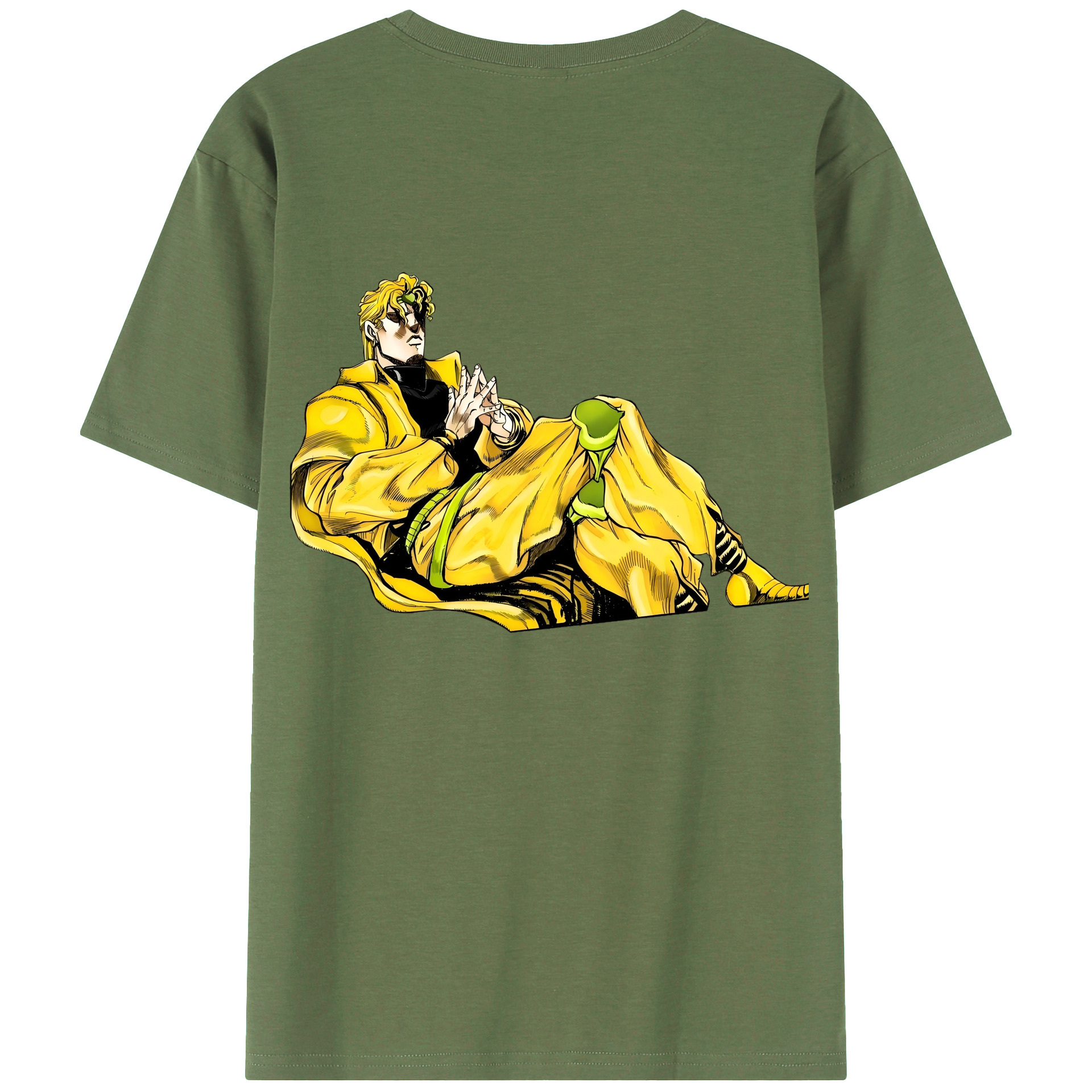 （画像用） ジョジョの奇妙な冒険 ディオ?ブランドー JoJo's Bizarre Adventure Dio Brando 綿100％ メンズ半袖Tシャツ（バックプリント） 通気性